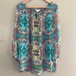 Charter Club 2X Paisley Colorful Like New Flow Top